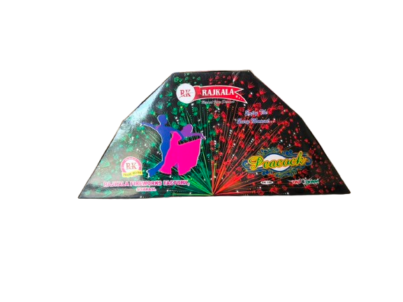 Peacock 5 Face Red & Green Crackling | 1 Pce